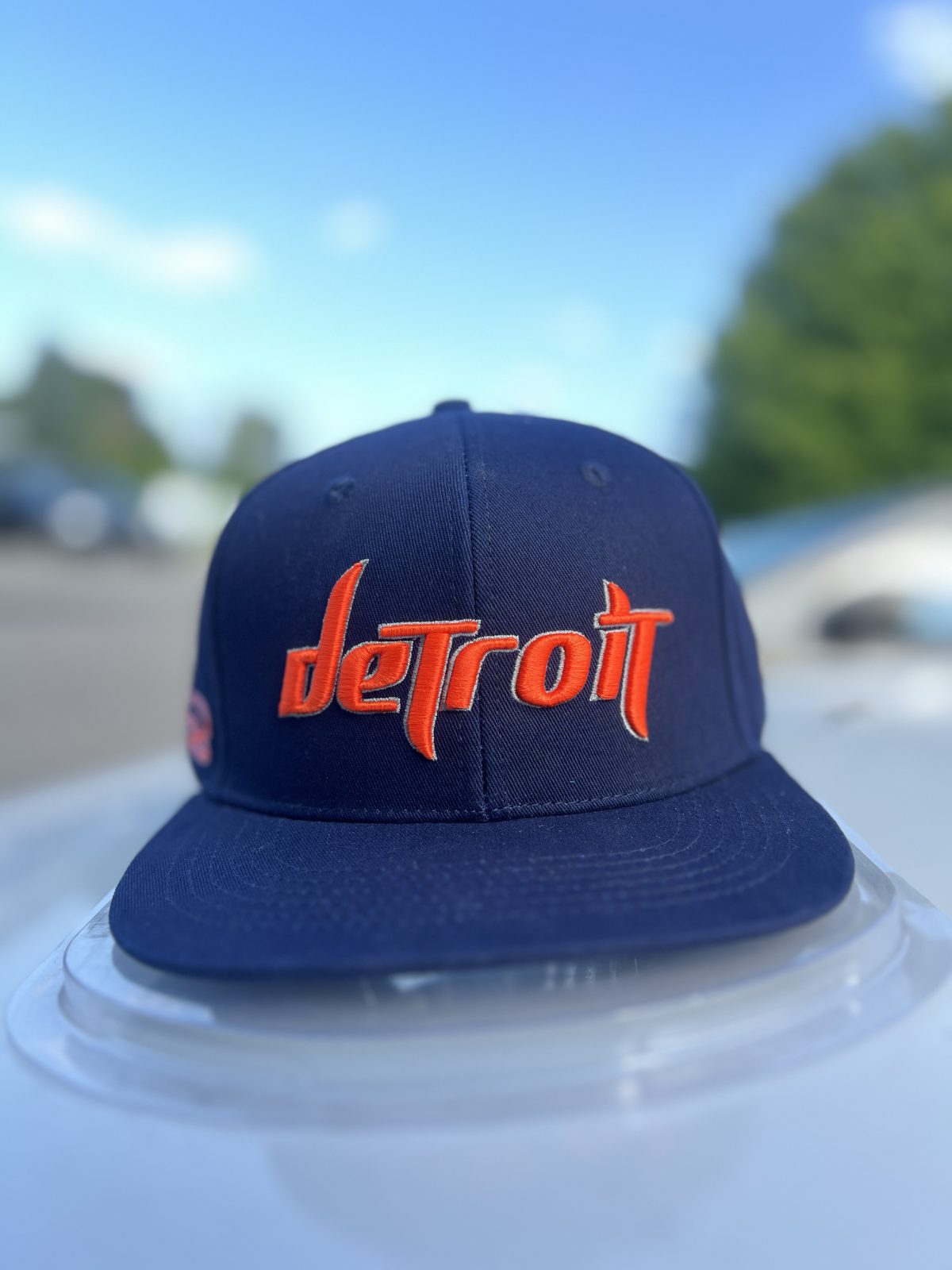 Navy and Orange T Hat