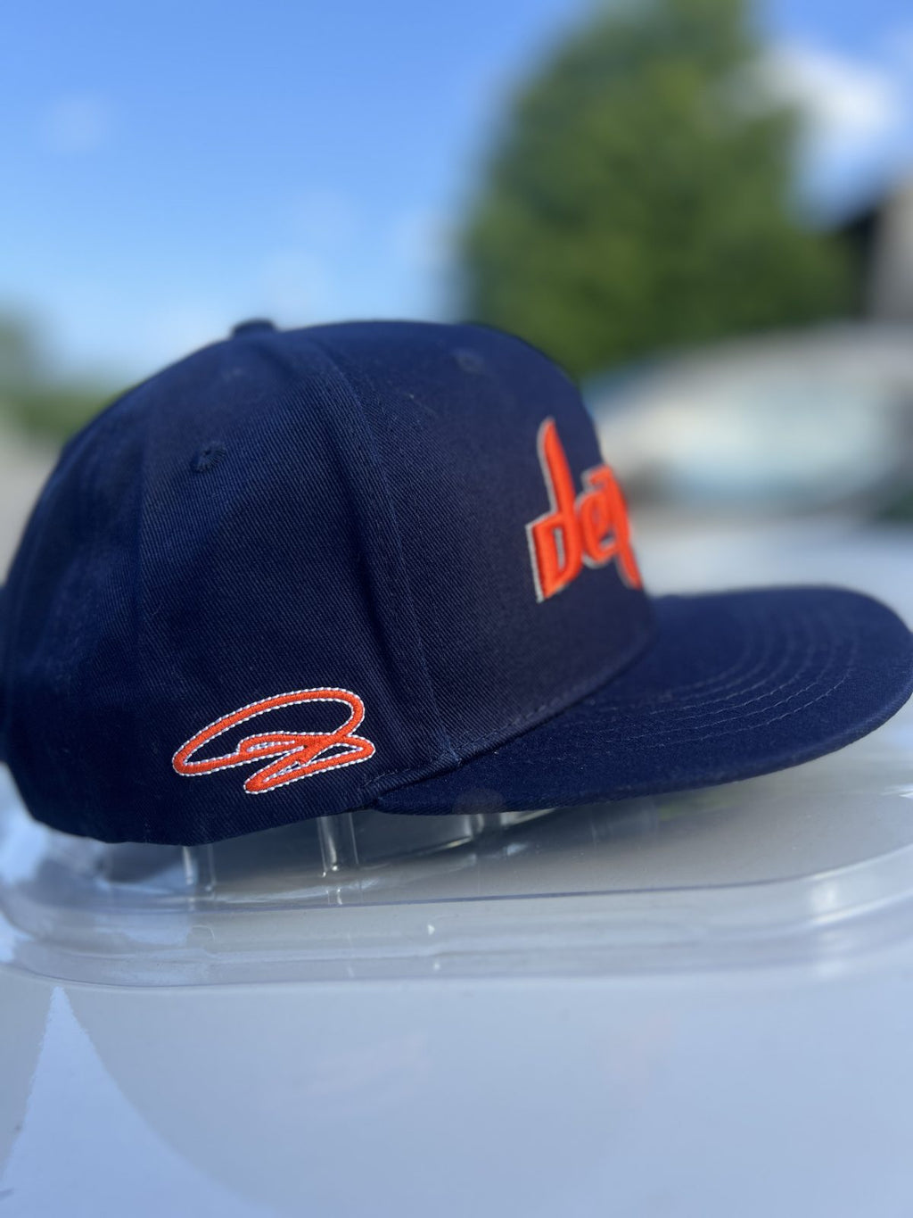 Navy and Orange T Hat