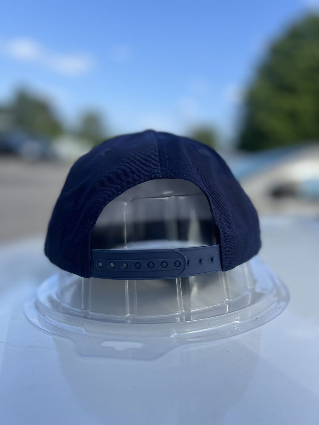 Navy and Orange T Hat