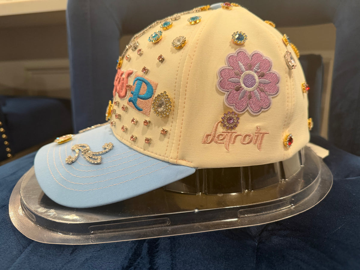 Rhinestone Lions Tigers Redwings Pistons Hat
