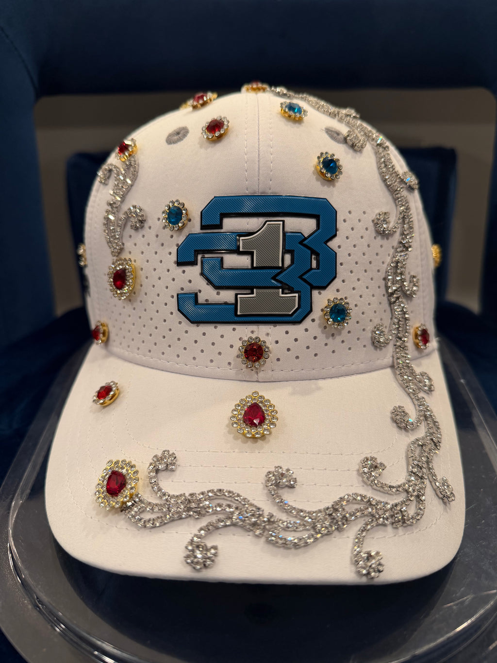 LIMITED EDITION: Rhinestone 313 Hat (White) for white