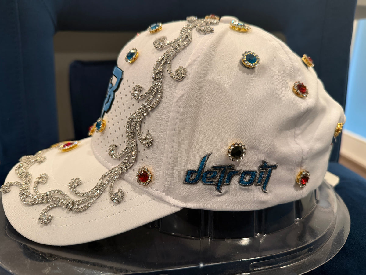 LIMITED EDITION: Rhinestone 313 Hat (White) for white