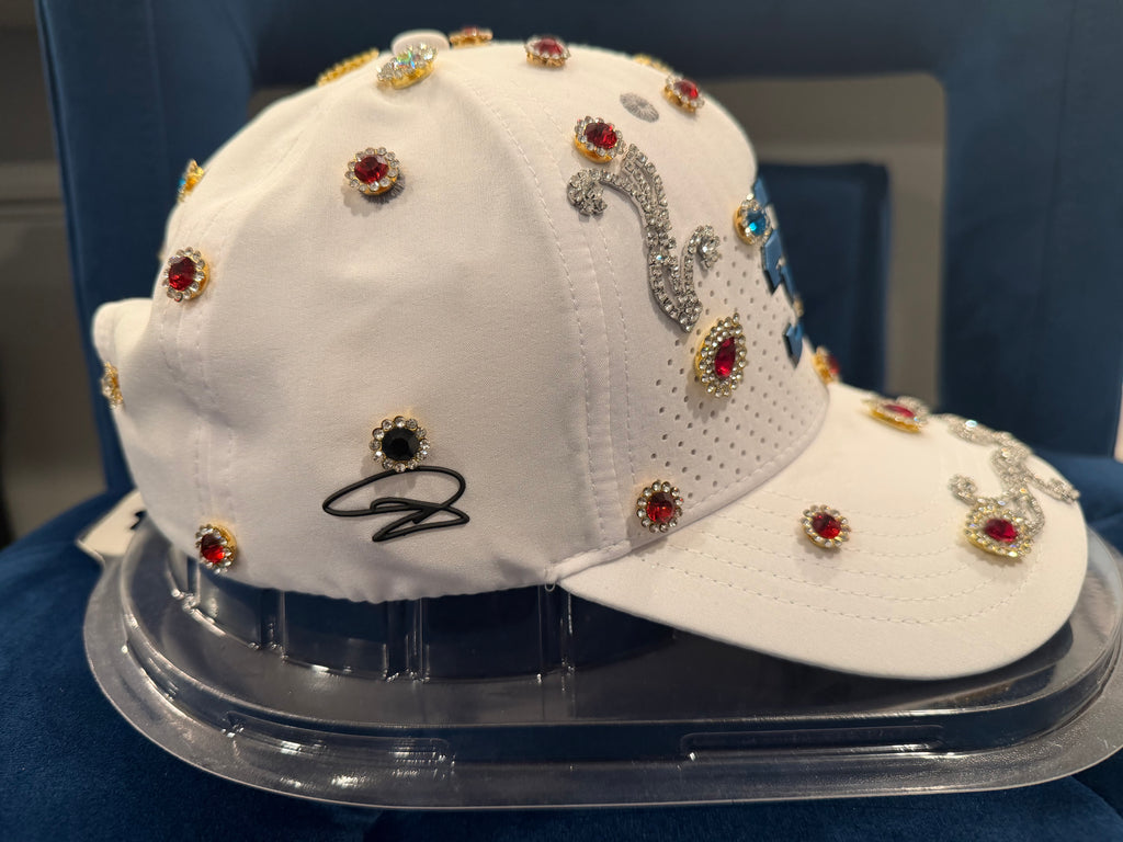 LIMITED EDITION: Rhinestone 313 Hat (White) for white
