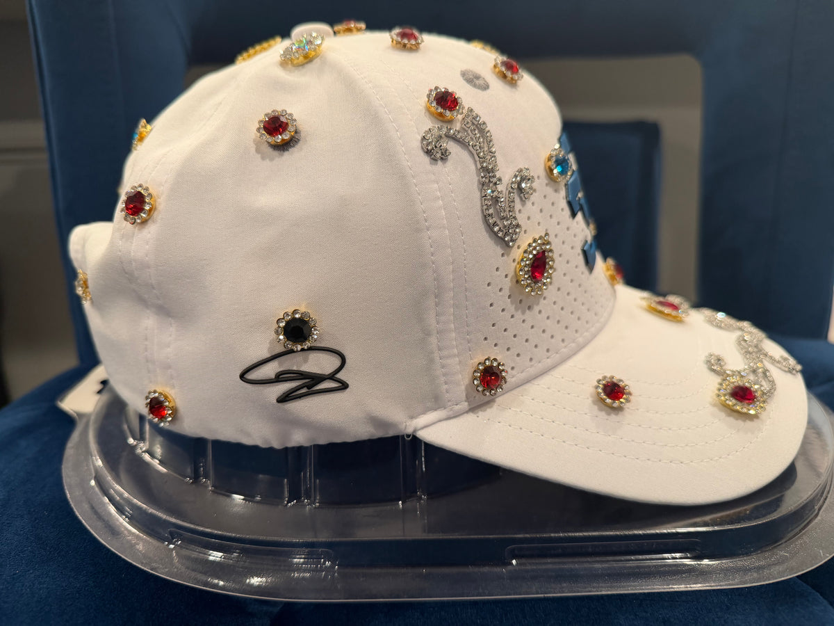 LIMITED EDITION: Rhinestone 313 Hat (White) for white